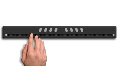 Rendering of a braille display with 80 characters
